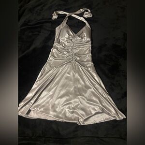 Y2K vintage jodi Silver Halter Dress